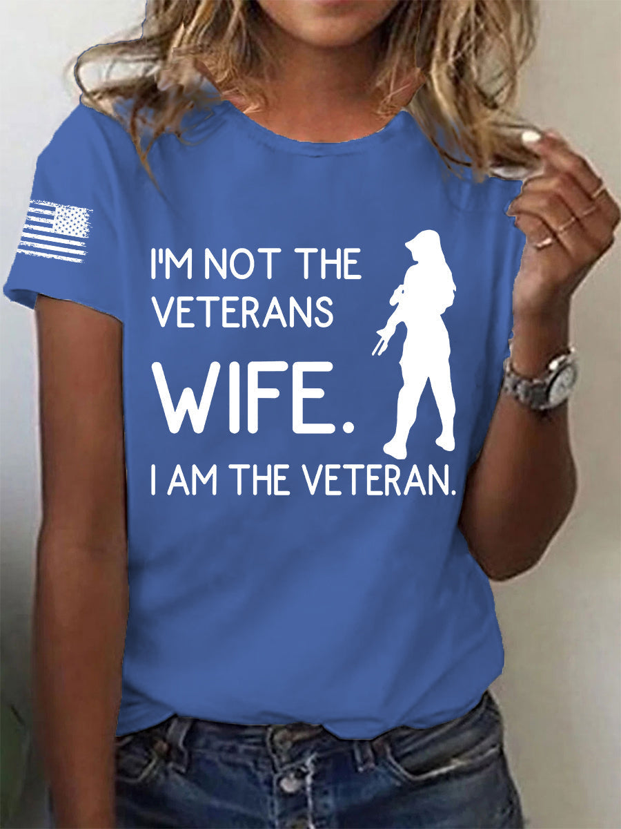 Women's I'm Not The Veterans Wife I'm The Veteran Short-sleeved T-shirt gracestitchs