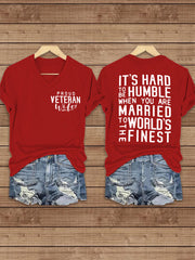 Women's Proud Veteran Wife Short Sleeve T-Shirt gracestitchs