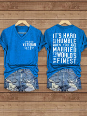 Women's Proud Veteran Wife Short Sleeve T-Shirt gracestitchs