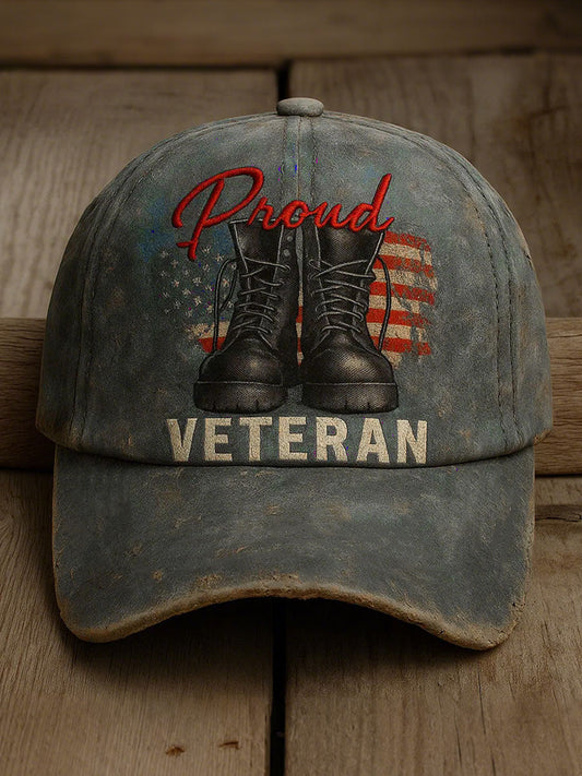 Proud Veteran Unisex Vintage Hats gracestitchs