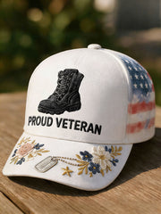 Proud Veteran Floral Unisex Hats gracestitchs