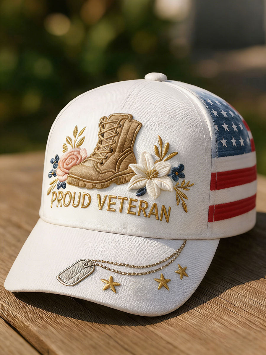 Proud Veteran Floral Unisex Hats gracestitchs