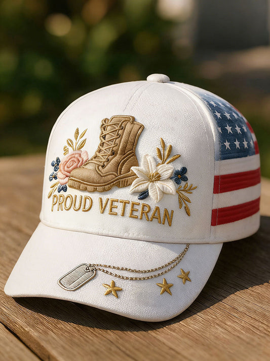 Proud Veteran Floral Unisex Hats gracestitchs