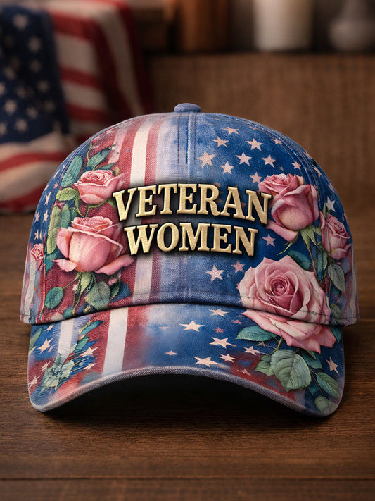 Veteran Women Floral Unisex Vintage Hats gracestitchs