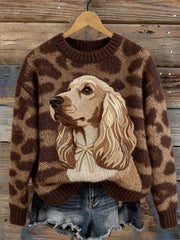 Women's Cocker Spaniel Dog Vintage Cozy  Sweater