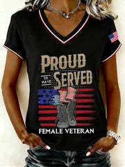 Women's Proud Served V-Neck T-Shirts gracestitchs