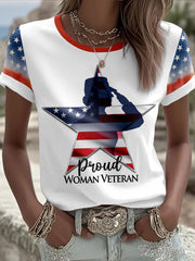 Women's 'Proud Woman Veteran' T-shirts gracestitchs