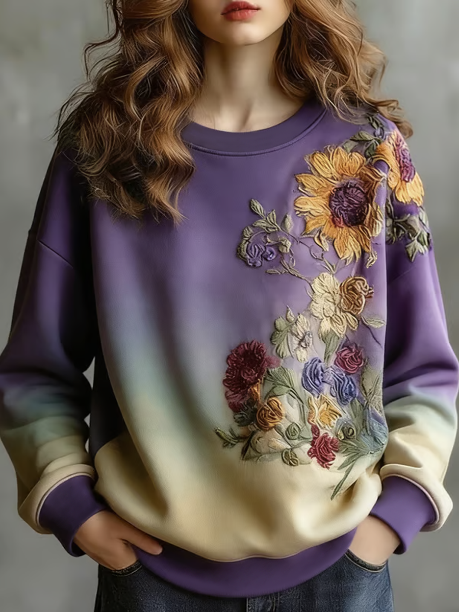 Women's Floral Print Regular Sweatshirt