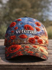 Veteran Floral Unisex Hats gracestitchs
