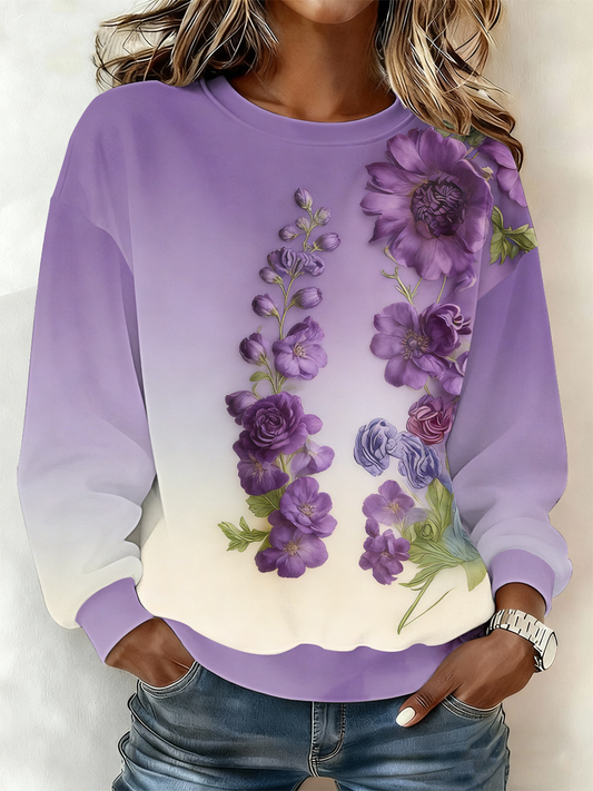 Women's Floral Print Regular Sweatshirt
