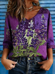 Women's Casual Alzheimer's Disease Awareness Print Half-Sleeve T-Shirt