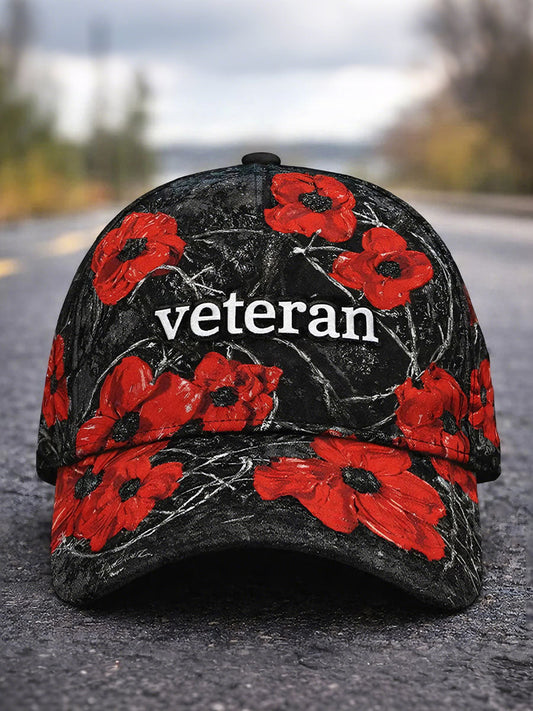 Veteran Floral Unisex Hats gracestitchs