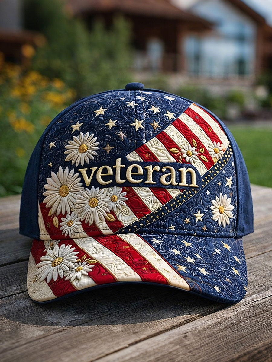 Veteran Flag Floral Unisex Hats gracestitchs
