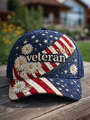 Veteran Flag Floral Unisex Hats gracestitchs