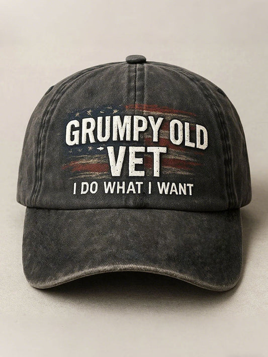Grumpy old veteran, I do what I want unisex hats gracestitchs