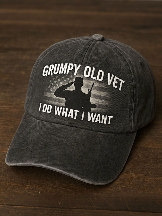 Grumpy old veteran, I do what I want unisex hats gracestitchs