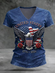 Women's American Flag  T-shirt gracestitchs