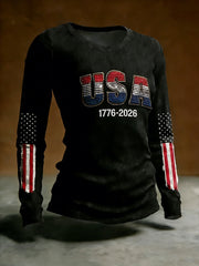 Women's American long-sleeve T-shirt gracestitchs