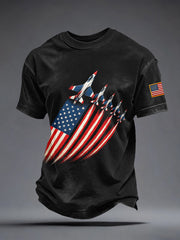 Men's USA Inspired Fighter Jets Print T-Shirt gracestitchs