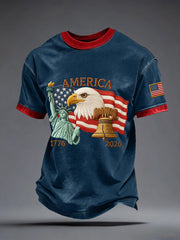 Men's USA 1776-2026 Print Vintage T-Shirt gracestitchs
