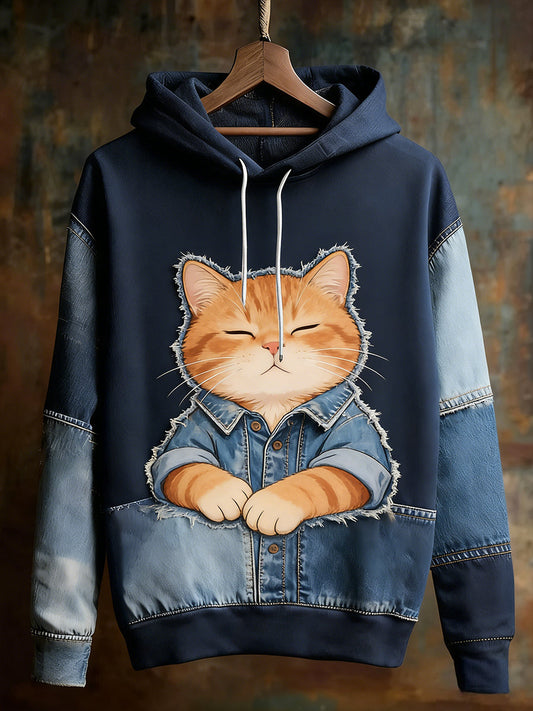 Men's Retro Animal Oversized Drop-Shoulder Hoodie gracestitchs