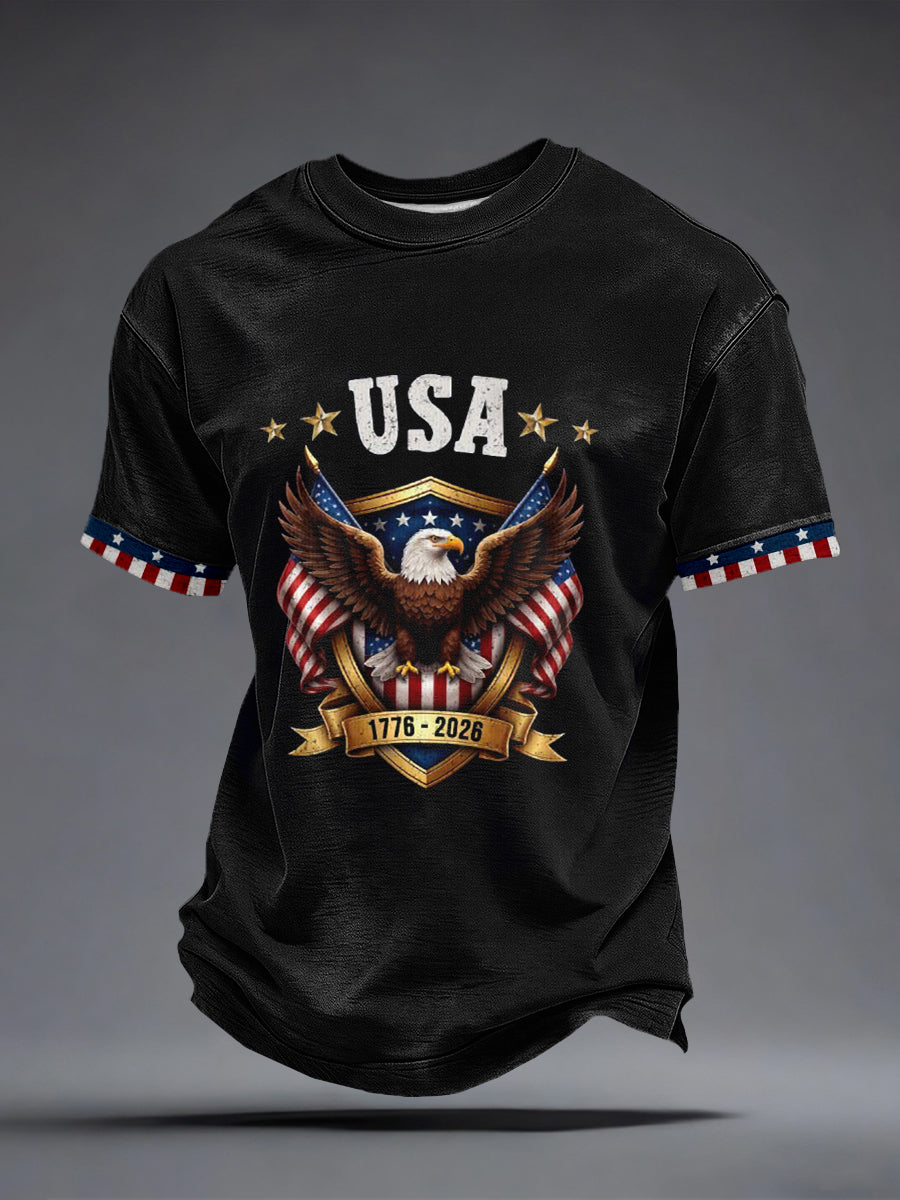 Men's America 1776-2026 Print Vintage T-Shirt gracestitchs
