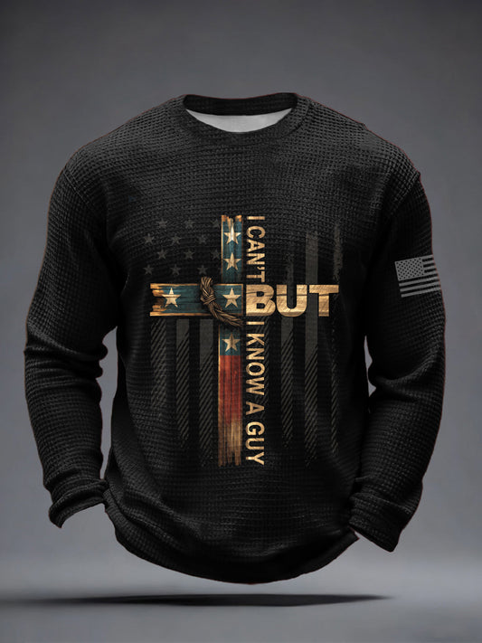 Men's I Can't But I Know A Guy Print Waffle T-Shirt gracestitchs