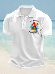 Men's I‘m Retired It‘s 5 O'clock Somewhere Parrot Print Casual Top gracestitchs