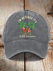 Unisex I'm Retired It's 5 O'clock Everywhere Parrot Print Hat gracestitchs