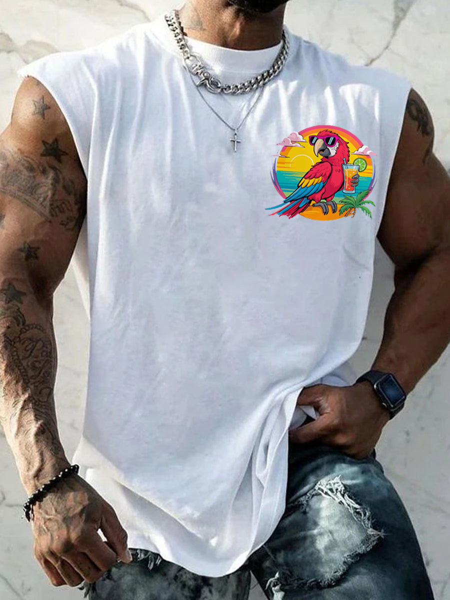 Men's LI‘m Retired It‘s 5 O'clock Everywhere Parrot Casual Tank Top gracestitchs