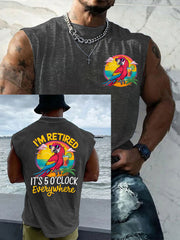 Men's LI‘m Retired It‘s 5 O'clock Everywhere Parrot Casual Tank Top gracestitchs