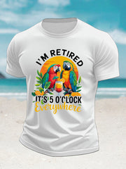 Men's  It's 5 O'clock imitation cotton short-sleeved T-shirt gracestitchs