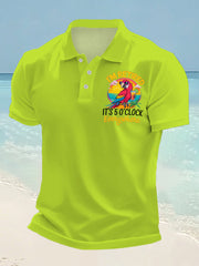 Men's I'm Retired It's 5 O'clock Somewhere Parrot Print Casual Top gracestitchs