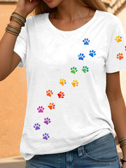 Women’s Rainbow Animal Print Casual T-Shirts gracestitchs