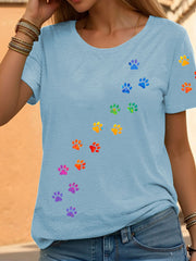 Women’s Rainbow Animal Print Casual T-Shirts gracestitchs