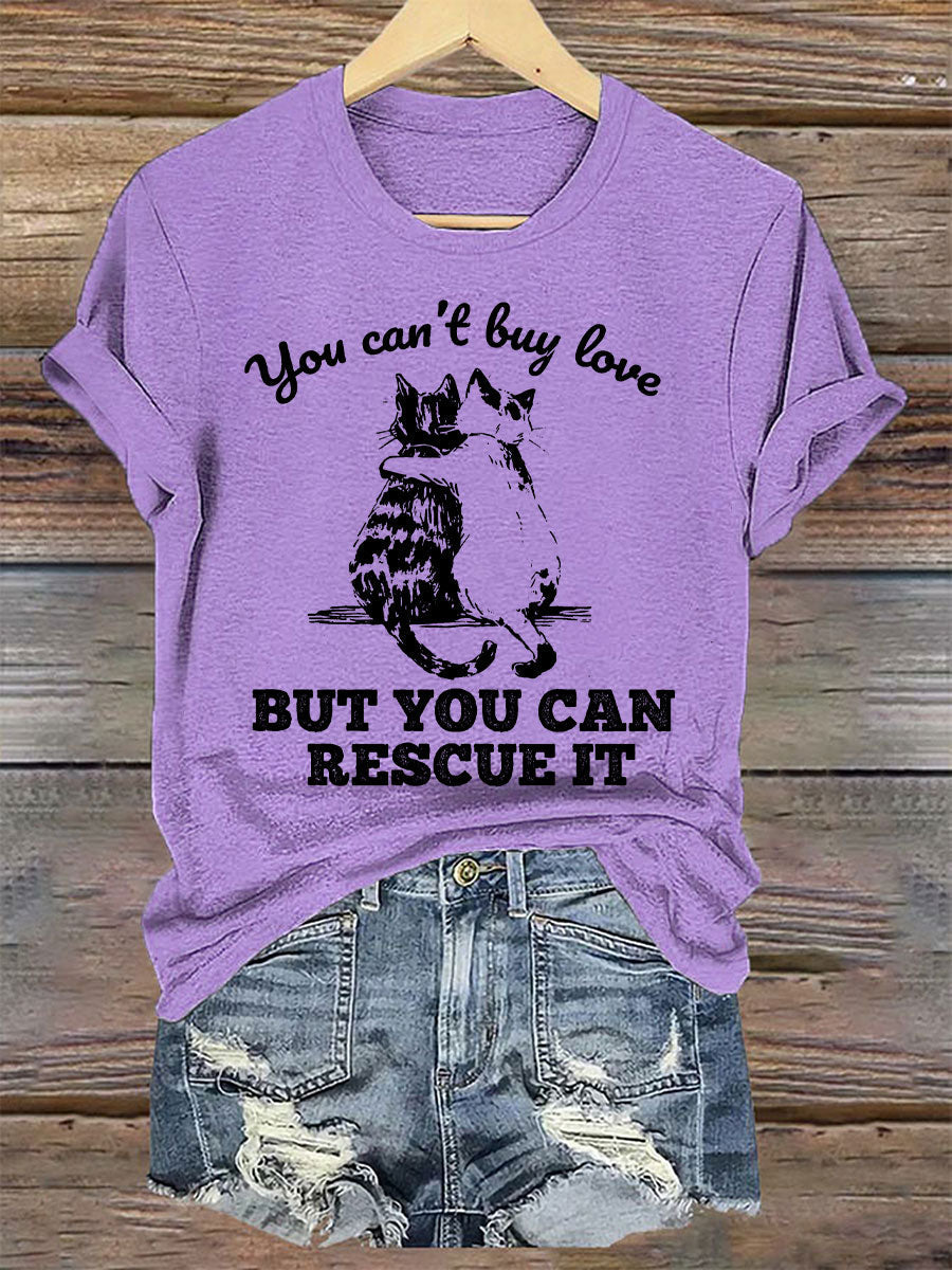 Women's you can't buy love but you can rescue it t-shirts gracestitchs