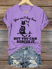 Women's you can't buy love but you can rescue it t-shirts gracestitchs