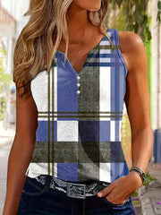 Women's Plaid Print Casual Vest gracestitchs