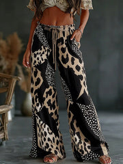 Women's Vintage Leopard Print Casual Pants gracestitchs