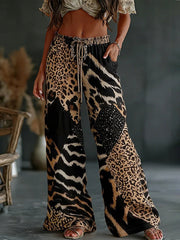 Women's Vintage Leopard Print Casual Pants gracestitchs