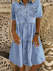 Women's Casual Elegant Denim Dress gracestitchs