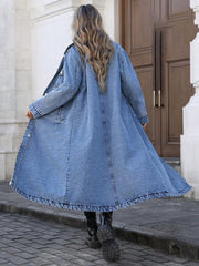 Women's Stylish Long Denim Jacket gracestitchs