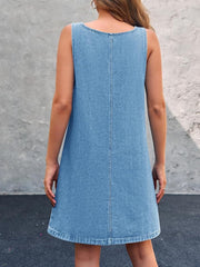 Women's Casual Overall Denim Short Dress gracestitchs
