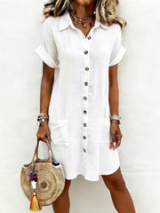 Women's Casual Elegant Mid-Length Shirt Dress gracestitchs