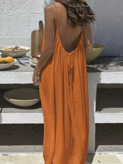 Women's Strappy Backless Long Dress gracestitchs
