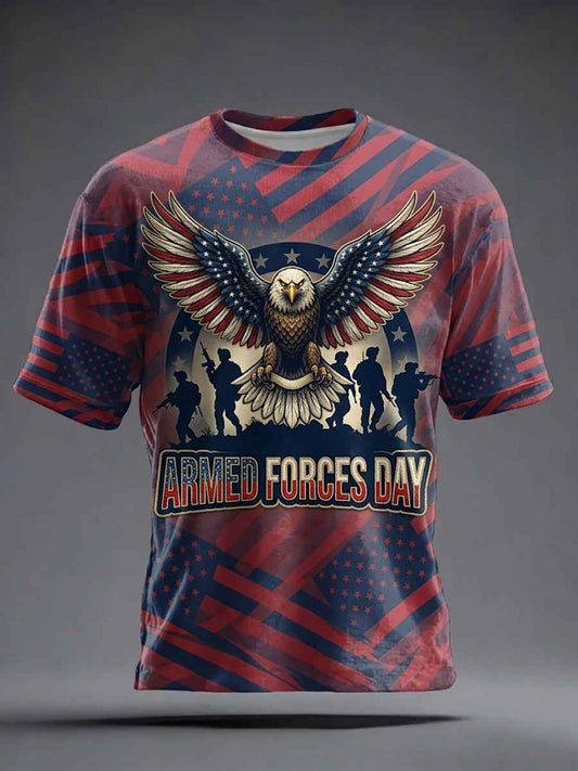 Men's Armed Forces Day Print Casual T-Shirt