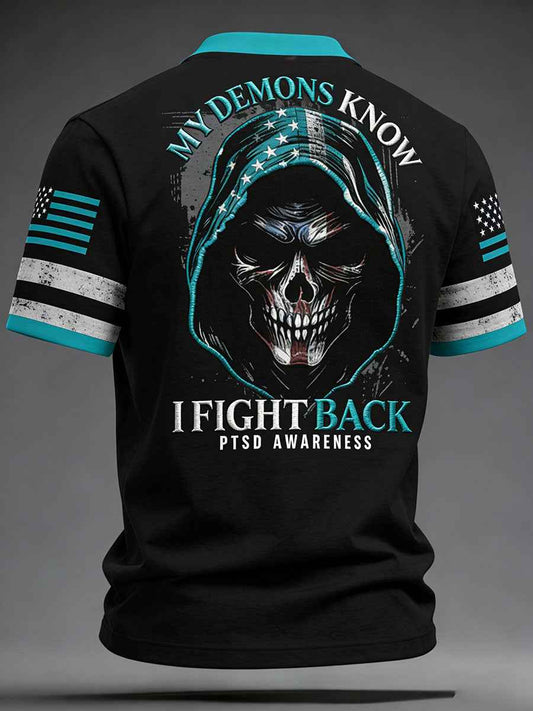 Men's PTSD Awareness Veteran Printed T-shirt
