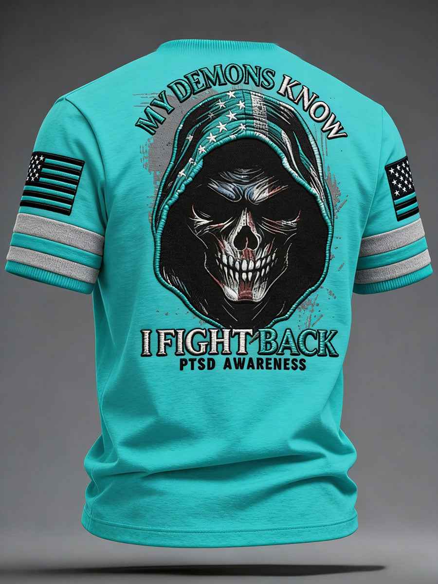 Men's PTSD Awareness Veteran Printed T-shirt