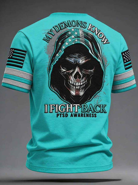 Men's PTSD Awareness Veteran Printed T-shirt