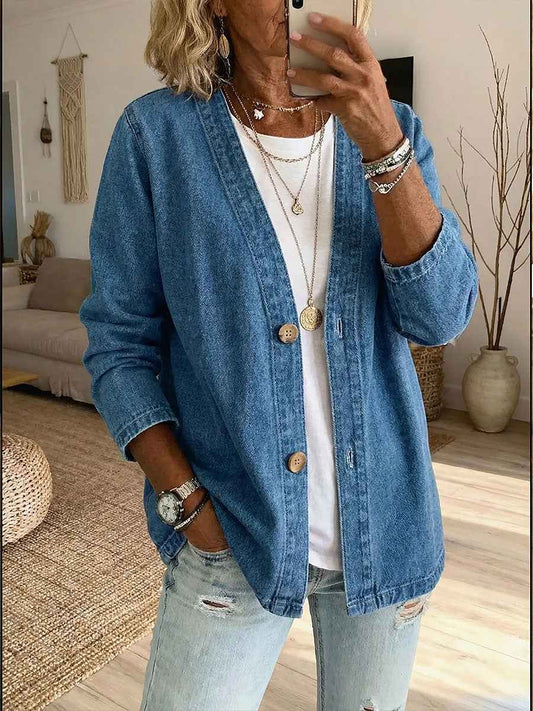 Women's Denim Casual Cardigan